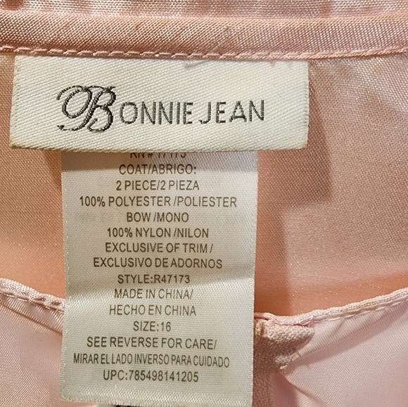 BONNIE JEAN Girls Pink Homecoming Girls Dress with over blazer size 16 - Picture 11 of 13